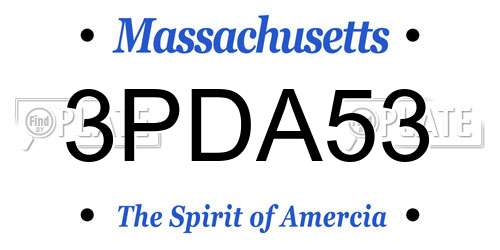 3PDA53 Massachusetts License Plate