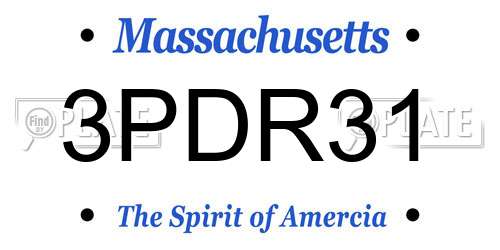 3PDR31 Massachusetts License Plate