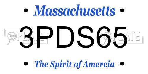 3PDS65 Massachusetts License Plate