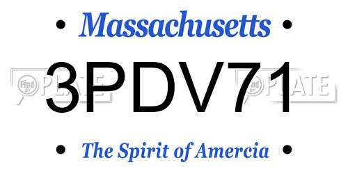 3PDV71 Massachusetts License Plate