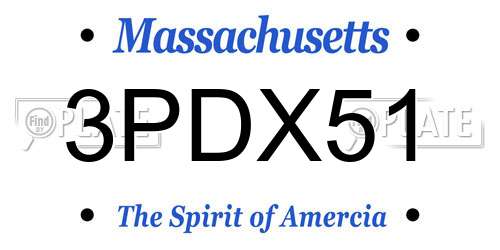 3PDX51 Massachusetts License Plate