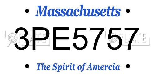 3PE5757 Massachusetts License Plate