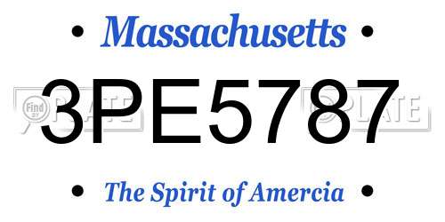 3PE5787 Massachusetts License Plate