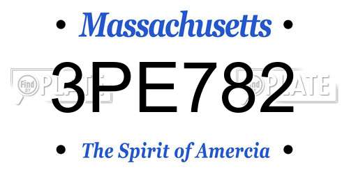 3PE782 Massachusetts License Plate