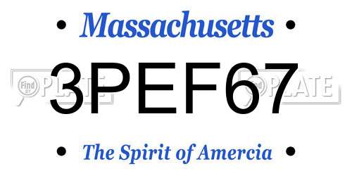 3PEF67 Massachusetts License Plate