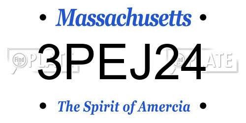 3PEJ24 Massachusetts License Plate