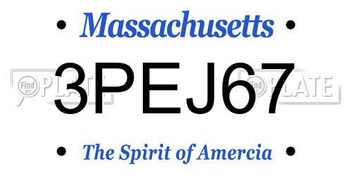 3PEJ67 Massachusetts License Plate