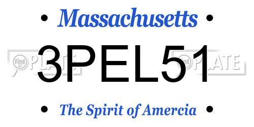 3PEL51 Massachusetts License Plate