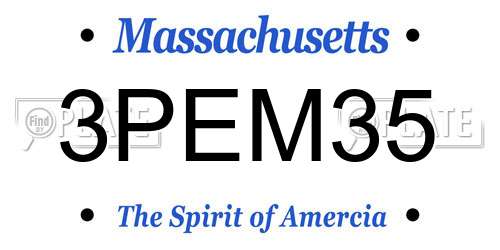 3PEM35 Massachusetts License Plate