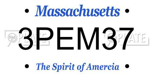 3PEM37 Massachusetts License Plate