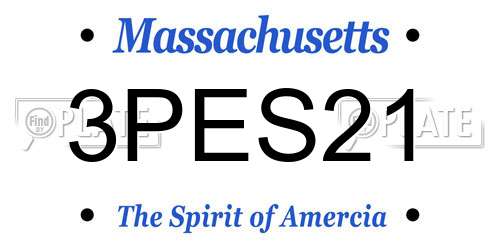 3PES21 Massachusetts License Plate