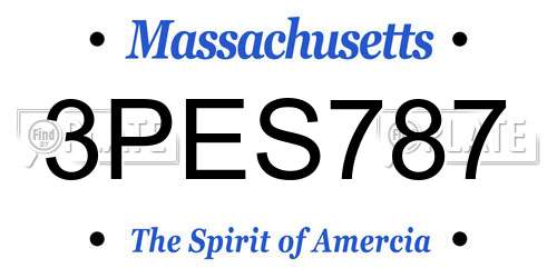 3PES787 Massachusetts License Plate