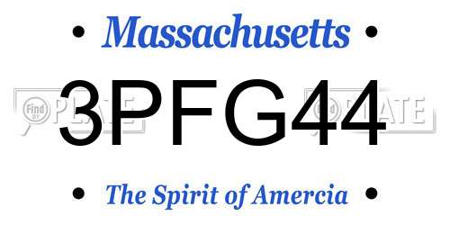 3PFG44 Massachusetts License Plate