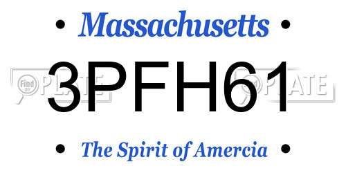 3PFH61 Massachusetts License Plate