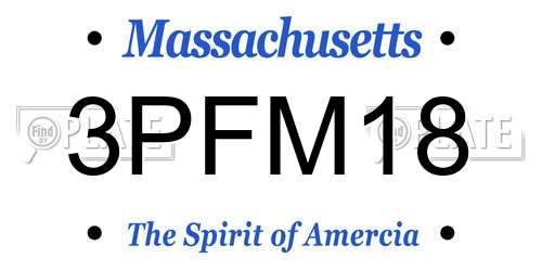 3PFM18 Massachusetts License Plate