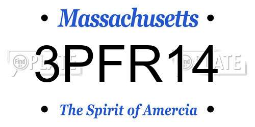 3PFR14 Massachusetts License Plate