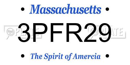 3PFR29 Massachusetts License Plate