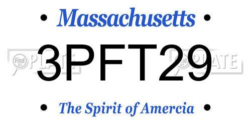 3PFT29 Massachusetts License Plate