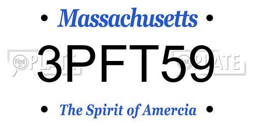 3PFT59 Massachusetts License Plate