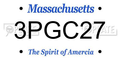 3PGC27 Massachusetts License Plate