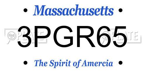 3PGR65 Massachusetts License Plate