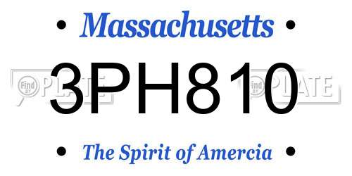 3PH810 Massachusetts License Plate
