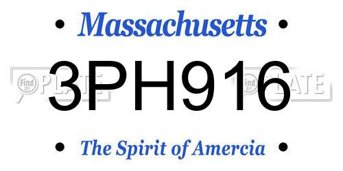 3PH916 Massachusetts License Plate