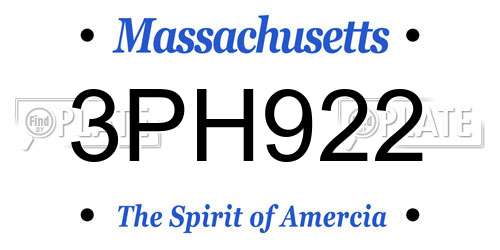 3PH922 Massachusetts License Plate