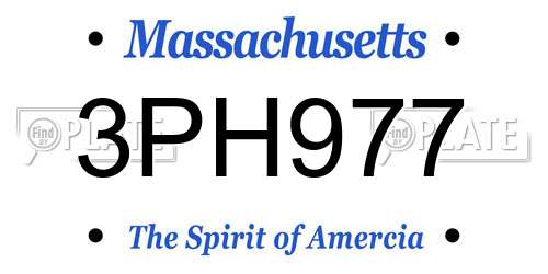 3PH977 Massachusetts License Plate