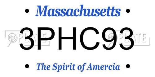 3PHC93 Massachusetts License Plate