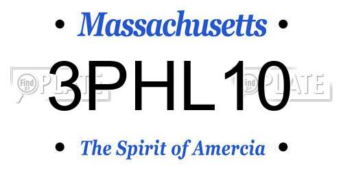 3PHL10 Massachusetts License Plate