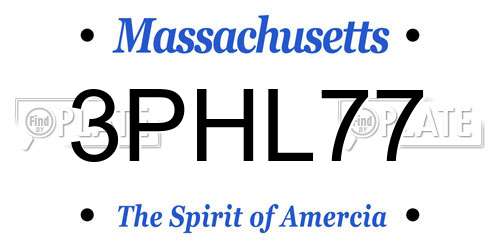 3PHL77 Massachusetts License Plate