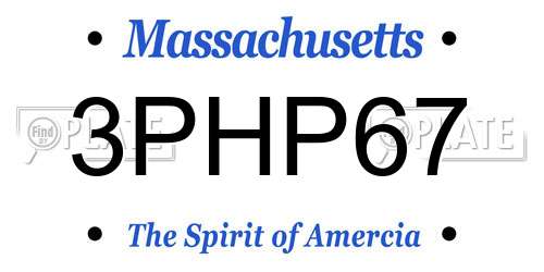 3PHP67 Massachusetts License Plate
