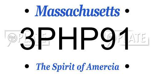 3PHP91 Massachusetts License Plate