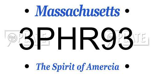 3PHR93 Massachusetts License Plate