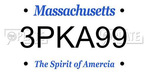 3PKA99 Massachusetts License Plate