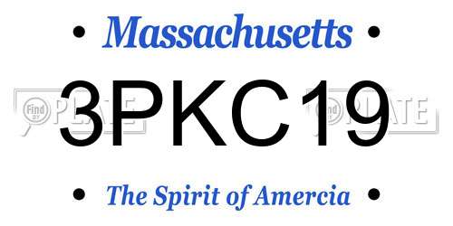 3PKC19 Massachusetts License Plate