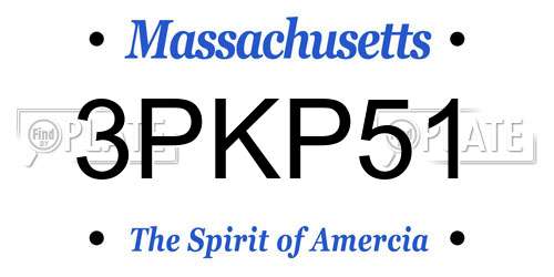 3PKP51 Massachusetts License Plate