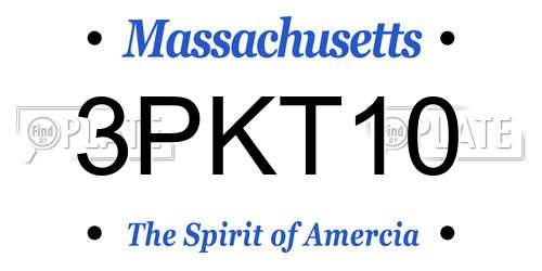 3PKT10 Massachusetts License Plate