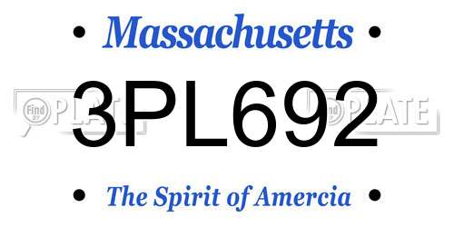 3PL692 Massachusetts License Plate