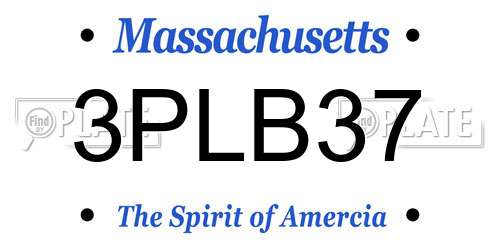 3PLB37 Massachusetts License Plate