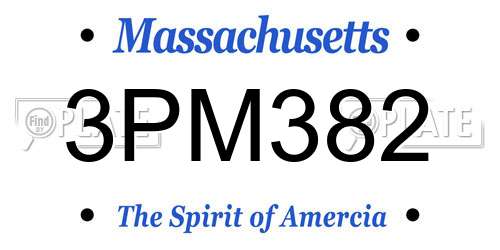 3PM382 Massachusetts License Plate