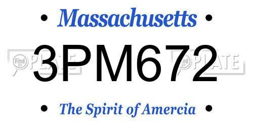 3PM672 Massachusetts License Plate