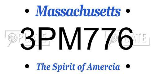 3PM776 Massachusetts License Plate