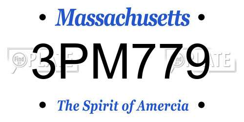 3PM779 Massachusetts License Plate