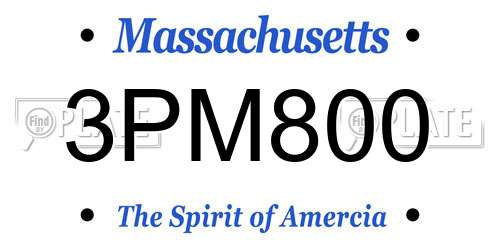 3PM800 Massachusetts License Plate