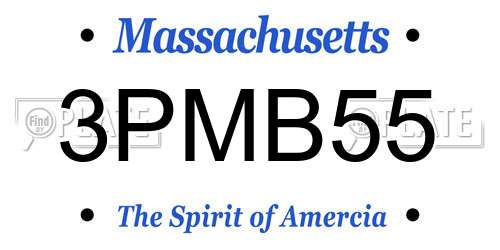 3PMB55 Massachusetts License Plate