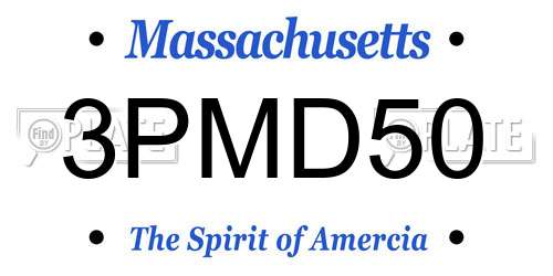 3PMD50 Massachusetts License Plate