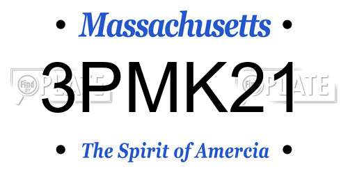 3PMK21 Massachusetts License Plate