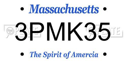 3PMK35 Massachusetts License Plate